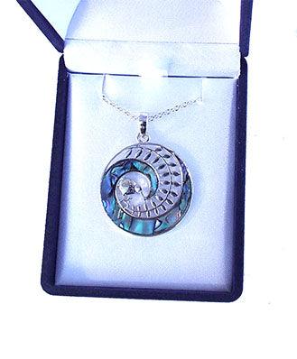 NZ Paua Fern Kiwi Koru Necklace - Boxed - ShopNZ