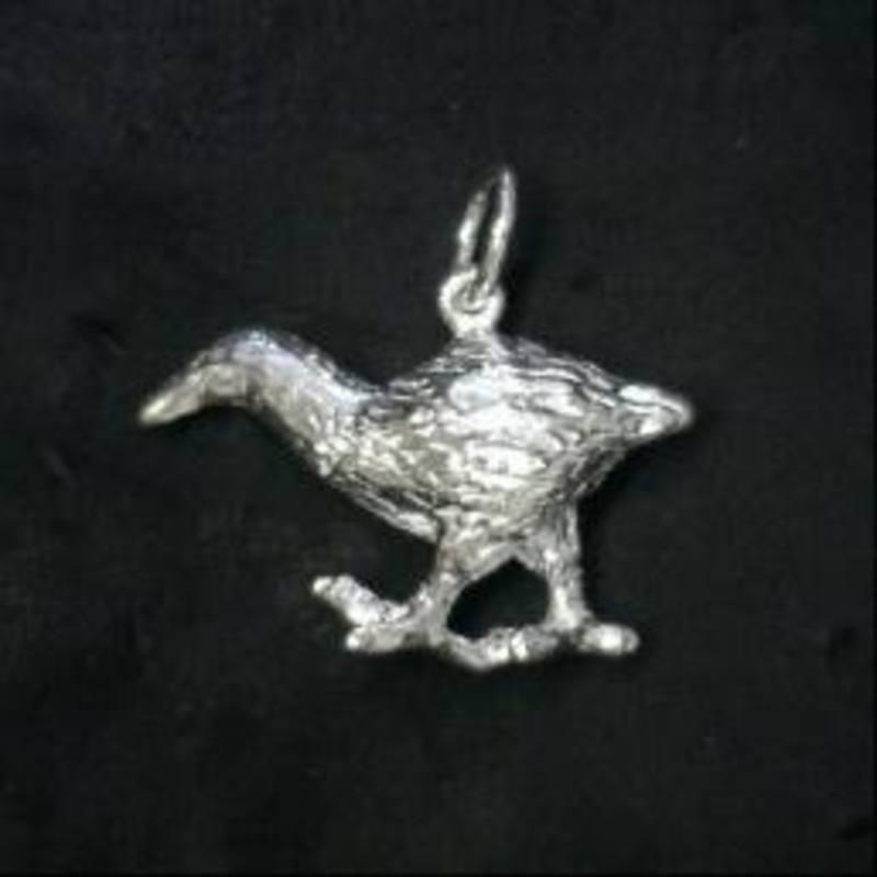 NZ Sterling Silver Weka Bird Charm - ShopNZ