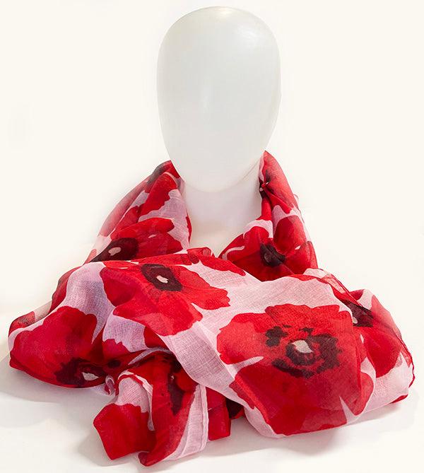 Pretty ANZAC Poppy Scarf - ShopNZ