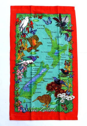 NZ Birds and Flowers Hand Towel - ShopNZ
