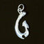 Sterling Silver Whale Tail Fish Hook Charm