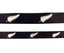 Black Satin Silver Fern Ribbon 25mm wide