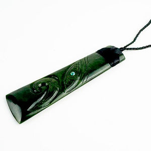 12cm Pounamu Greenstone Toki Manaia Necklace - ShopNZ