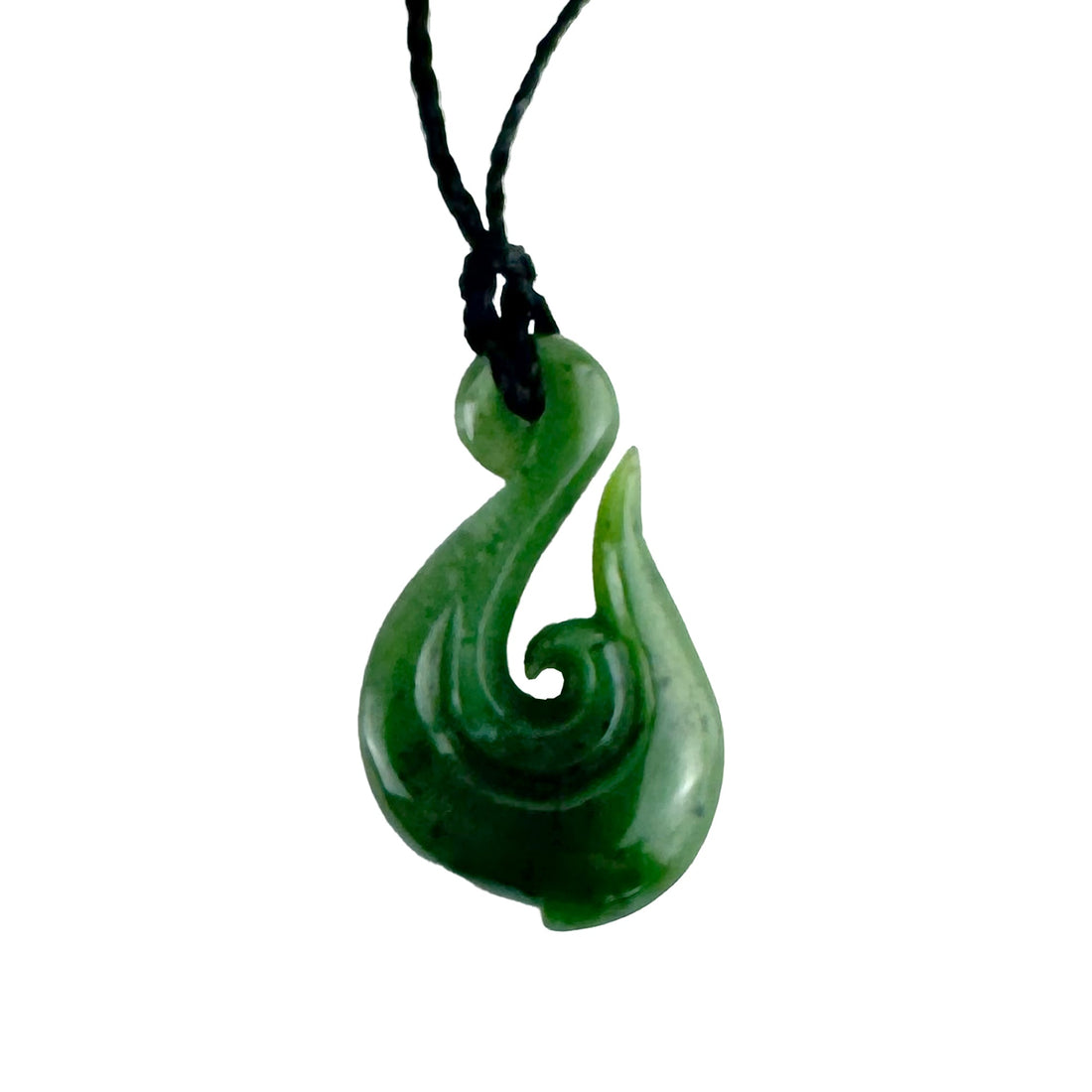 45mm Genuine NZ Greenstone Māori Hook Koru Necklace - ShopNZ