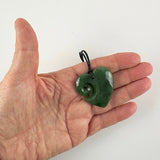 4cm Genuine NZ Greenstone Heart Necklace with Koru - ShopNZ