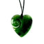 4cm Genuine NZ Greenstone Heart Necklace with Koru