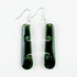 5cm Genuine NZ Greenstone Drop Earrings with Two Cutout Koru - ShopNZ