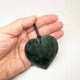 60mm Genuine NZ Greenstone Manawa Heart Necklace - ShopNZ