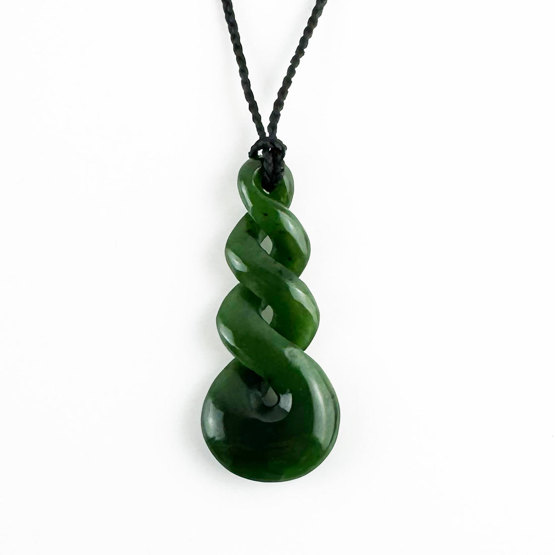 75mm Genuine NZ Greenstone Triple Twist Necklace - ShopNZ