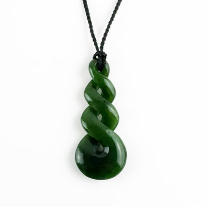 75mm Genuine NZ Greenstone Triple Twist Necklace - ShopNZ