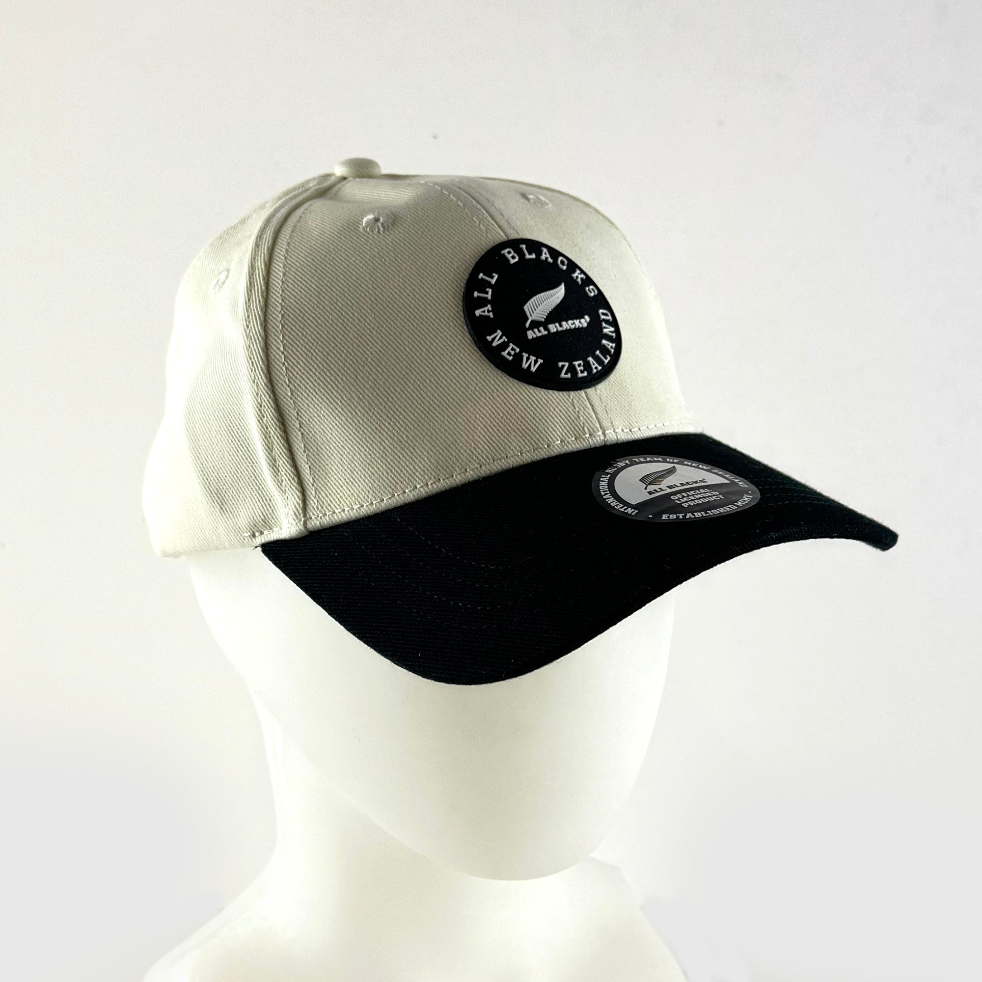 All Blacks Rugby Two-Tone Cream and Black Cap
