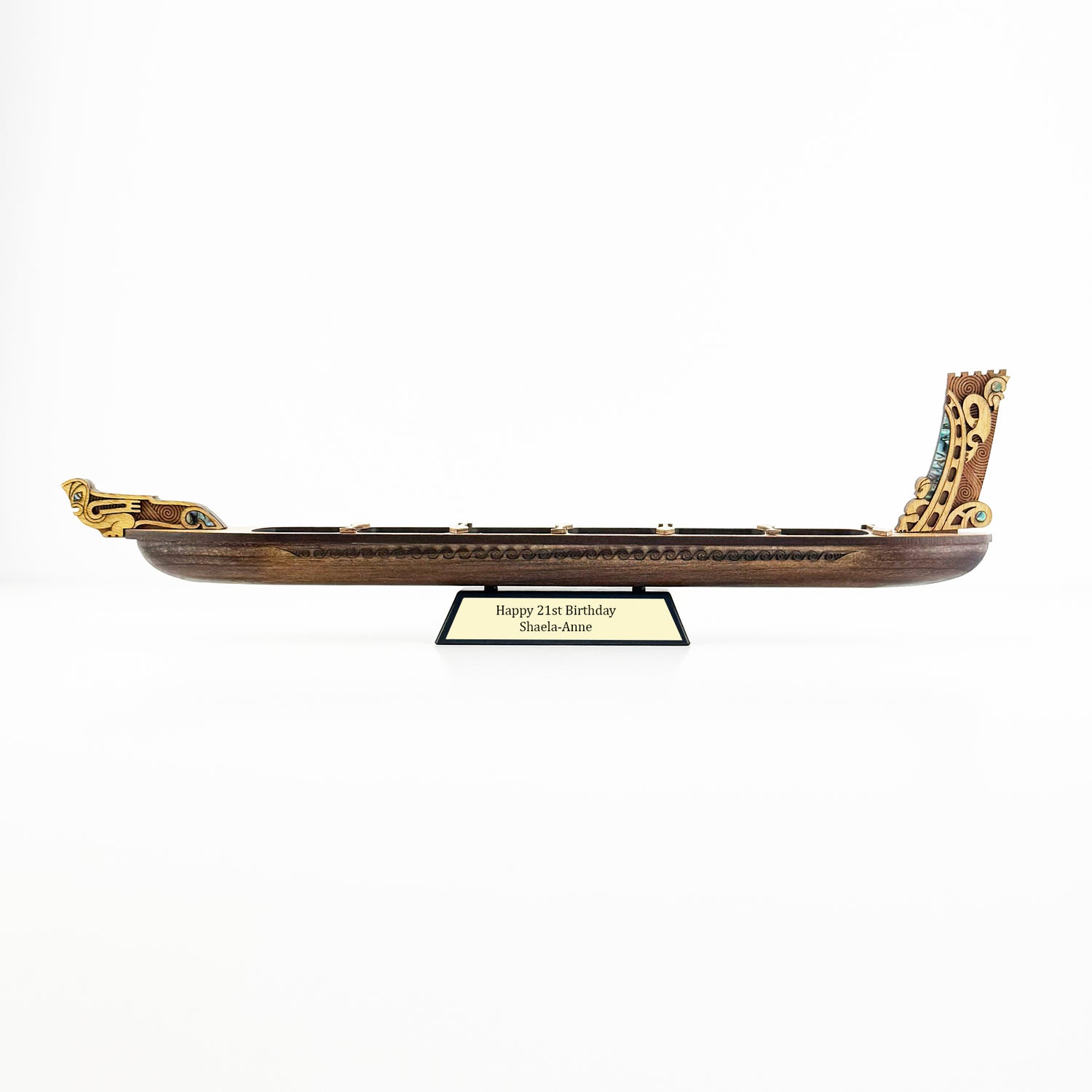 Medium Size NZ Māori Waka Taua War Canoe - Ornament and Trophy