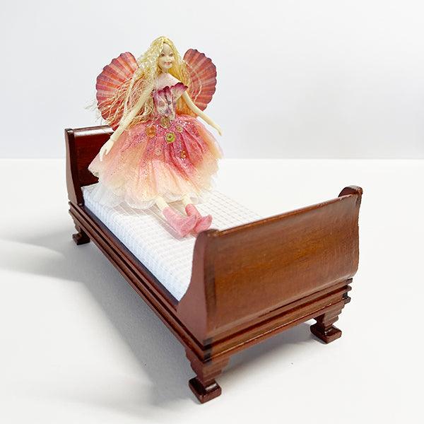 Miniature Sleigh Bed for NZ Fairy Dolls
