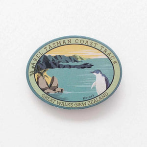 Abel Tasman Great Walk Korora Penguin Pinback Badge - ShopNZ