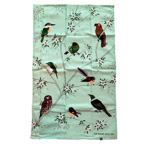 Lovely Mint Coloured NZ Birds Tea Towel - ShopNZ