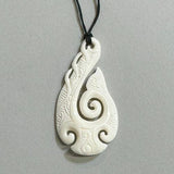 NZ Maori Large Bone Fish Hook Necklace - ShopNZ