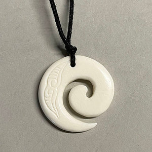 Simple and Affordable Maori Bone Koru Necklace