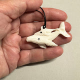 NZ Bone Humpback Whale and Baby Necklace