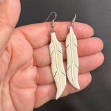 Maori Bone Feather Kapa Haka Earrings - ShopNZ