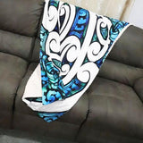 Blue NZ Maori Cot or Buggy Blanket