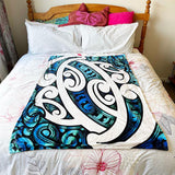 Blue NZ Maori Cot or Buggy Blanket