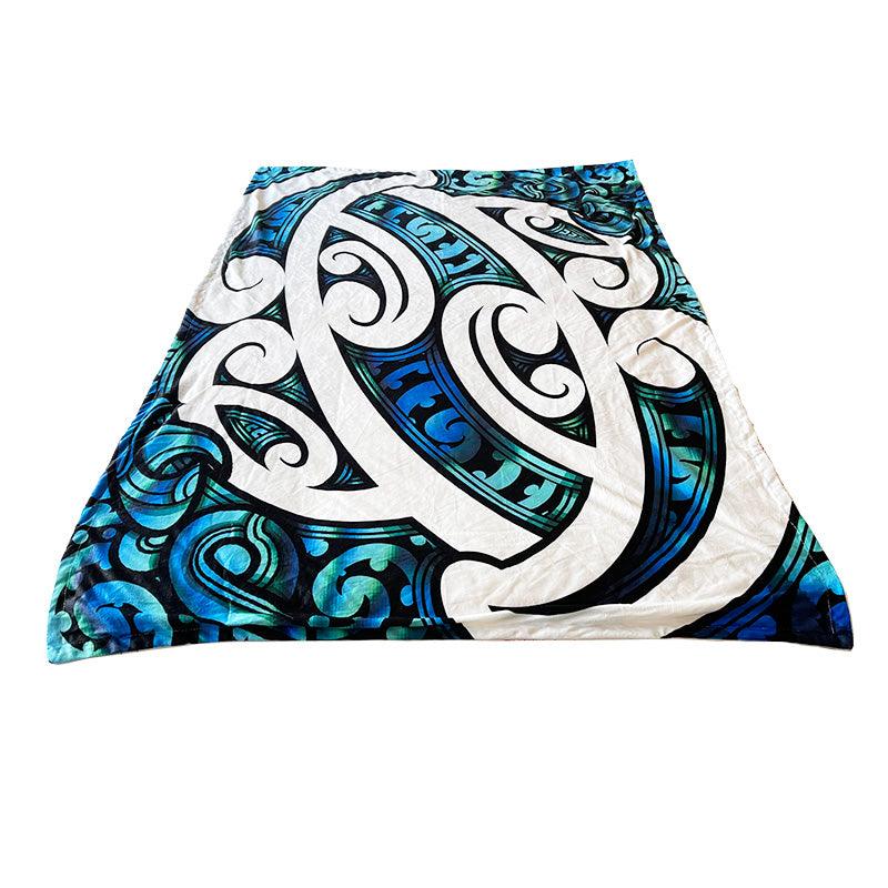 Blue NZ Maori Cot or Buggy Blanket