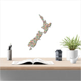 Postage Stamps Map of New Zealand Wall Art