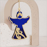 Dark Blue NZ Koru Christmas Angel Decoration - ShopNZ