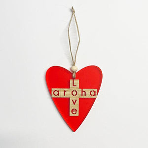 NZ Made Aroha Love Heart Xmas Ornament