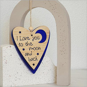 Dark Blue I Love You To The Moon And Back Xmas Ornament