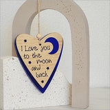Dark Blue I Love You To The Moon And Back Xmas Ornament - ShopNZ