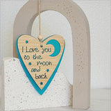 Teal I Love You To The Moon And Back Xmas Ornament