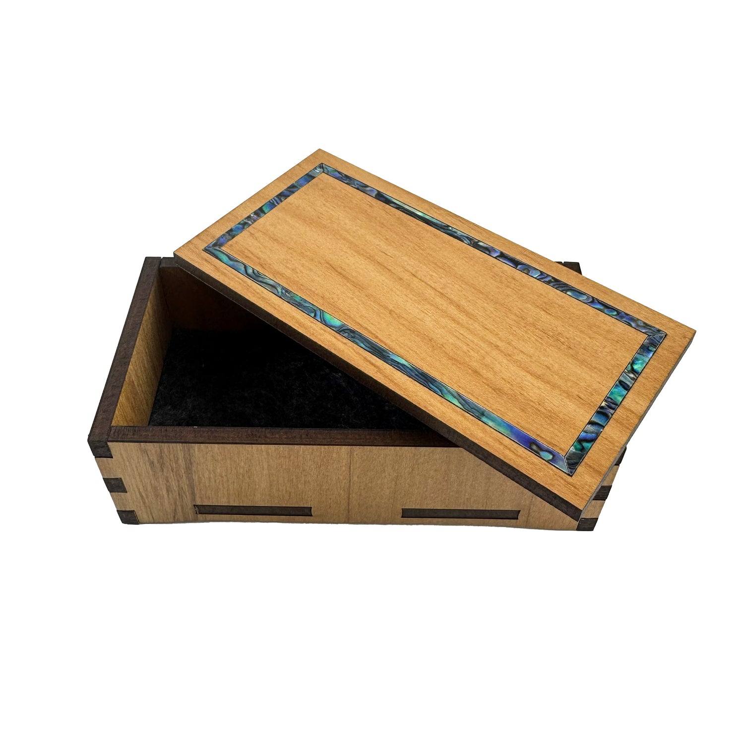 Rectangular Rimu and Paua Jewellery Gift Box with Optional Engraving