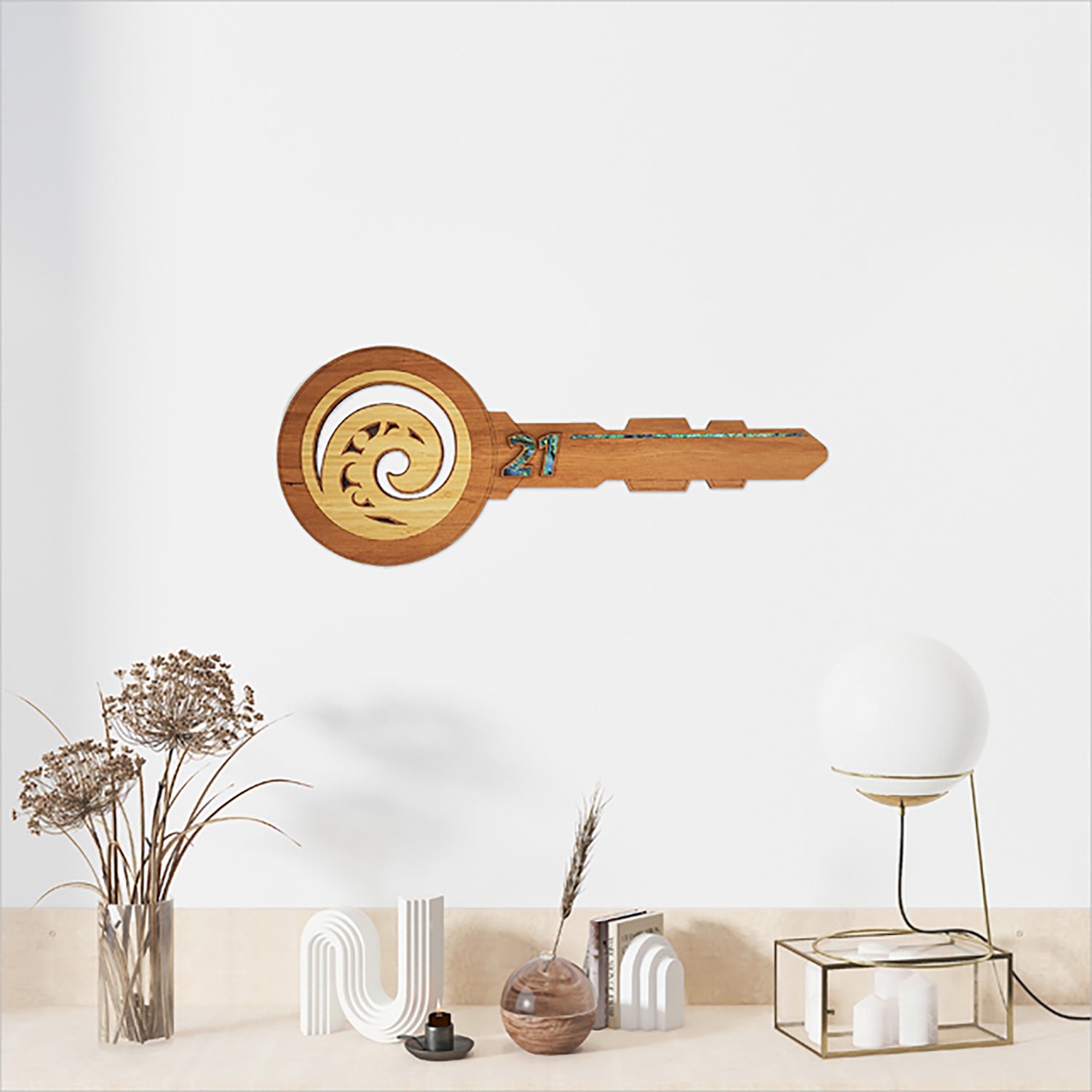 Koru Design NZ Made 21st Key with Optional Stand