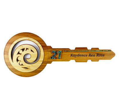 Koru Design NZ Made 21st Key with Optional Stand