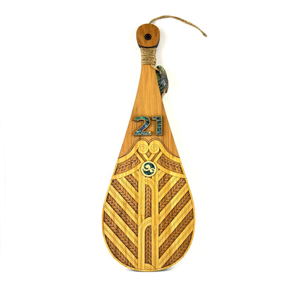 Intricately Detailed 21st Birthday Māori Patu on Engravable Stand