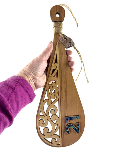NZ Made 21st Birthday Rimu and Paua Patu with Optional Engraving
