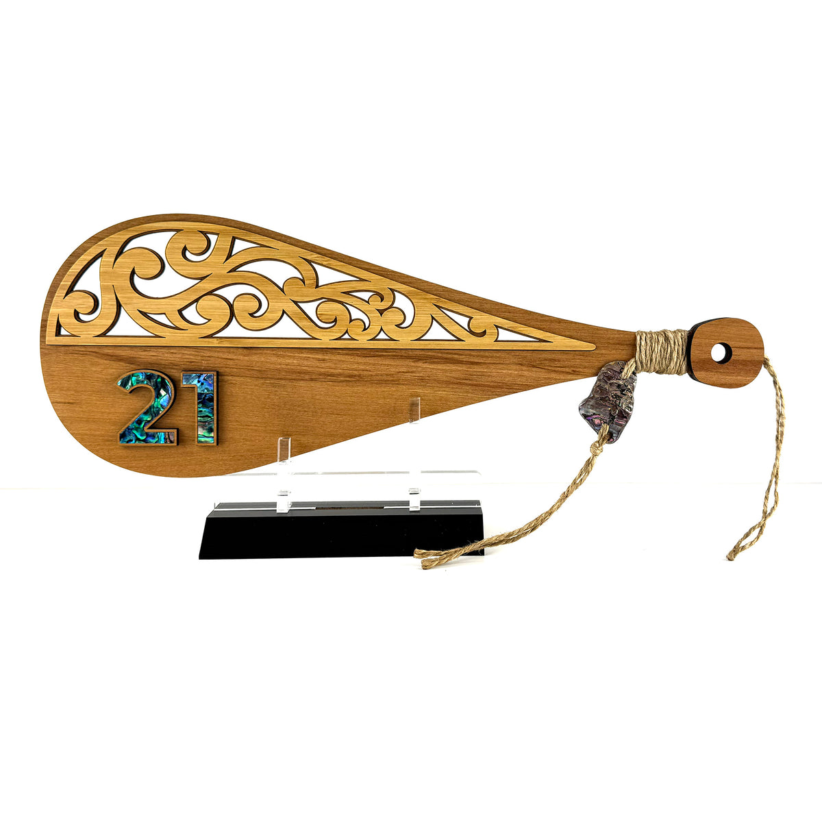 NZ Made 21st Birthday Rimu and Paua Patu with Optional Engraving