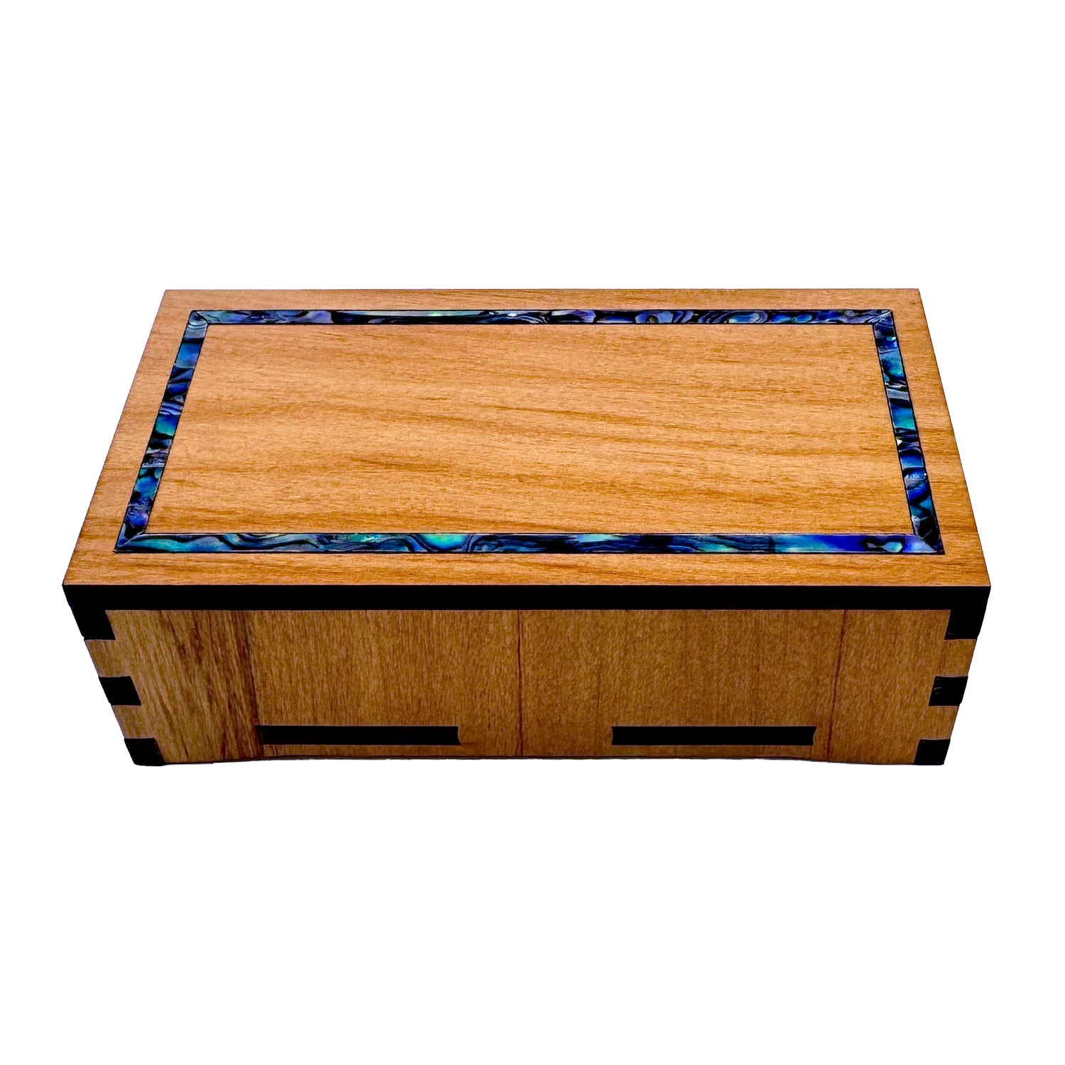 Rectangular Rimu and Paua Jewellery Gift Box with Optional Engraving