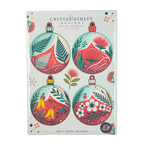 Set of 4 Pop Out NZ Flowers Christmas Ornaments