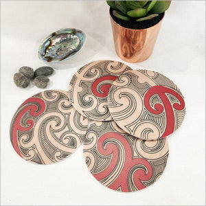 NZ Maori Ta Moko Tattoo Coasters Set of 4 - ShopNZ