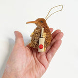 Cute Brush Kiwi Bird Xmas Ornament with Cricket Bat and Ball - ShopNZ