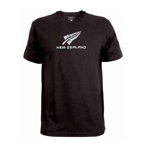 Black NZ Adult Silver Fern T-shirt