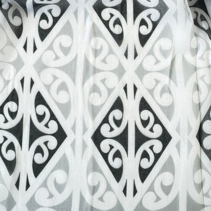 Grey White and Black Māori Kowhaiwhai Scarf