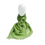 Gorgeous Grass Green NZ Silver Fern and Tui Bird Scarf - ShopNZ