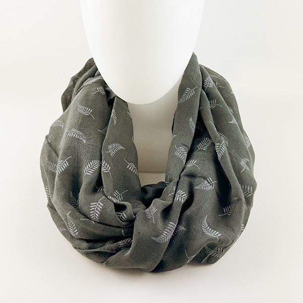 Fabulous Grey Infinity Scarf with NZ Silver Ferns