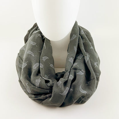 Fabulous Grey Infinity Scarf with NZ Silver Ferns