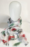 Gorgeous NZ Scarf Celebrating Pohutukawa Ferns and Fantails - ShopNZ