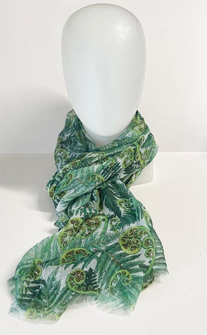 Pretty Green Punga Fern NZ Scarf - ShopNZ