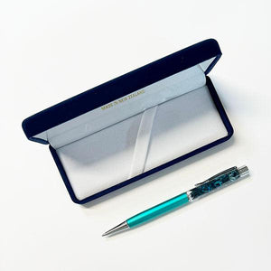 Boxed NZ Ballpoint Pen with Floating Paua Shell Pieces - ShopNZ